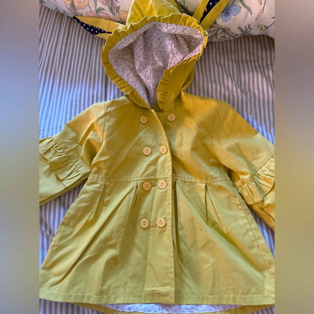 Yellow Kids Jacket with Ruffle Details